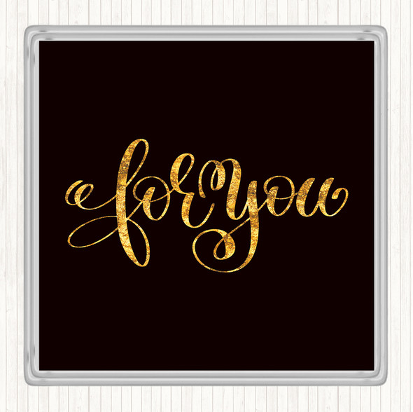 Black Gold Christmas For You Quote Drinks Mat Coaster