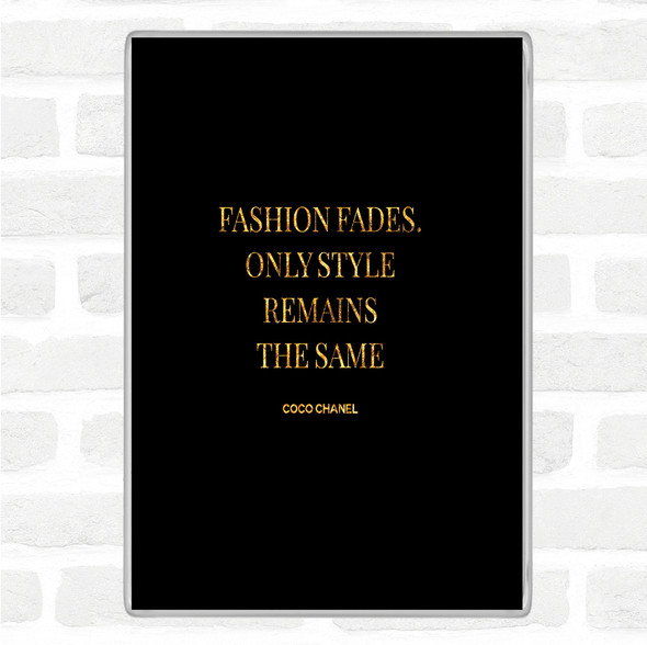 Black Gold Coco Chanel Fashion Fades Quote Jumbo Fridge Magnet