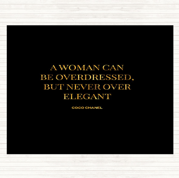 Black Gold Coco Chanel Over Elegant Quote Mouse Mat Pad