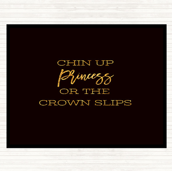 Black Gold Crown Slips Quote Mouse Mat Pad