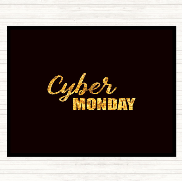 Black Gold Cyber Monday Quote Mouse Mat Pad