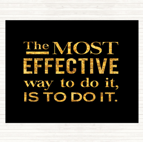 Black Gold Effective Way Quote Mouse Mat Pad