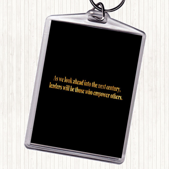 Black Gold Empower Others Quote Bag Tag Keychain Keyring