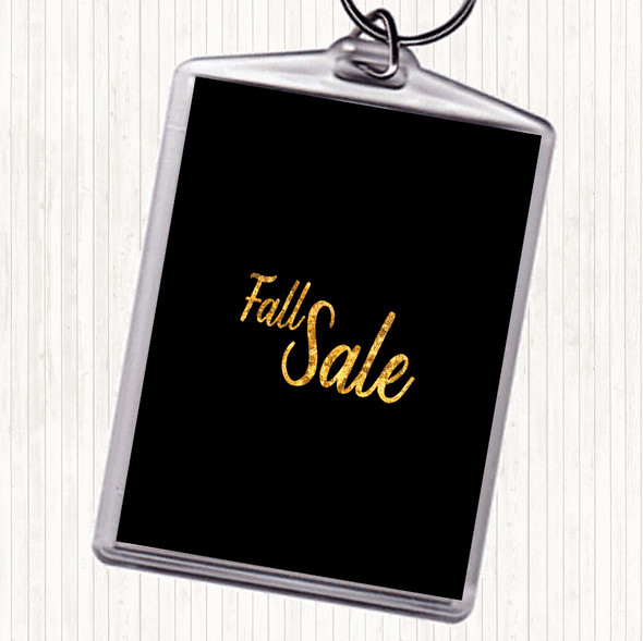 Black Gold Fall Sale Quote Bag Tag Keychain Keyring
