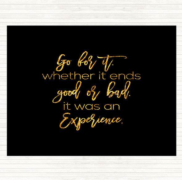 Black Gold Go For It Quote Dinner Table Placemat