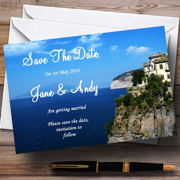 Jetting Off Abroad Sorrento Italy Personalised Wedding Save The Date Cards