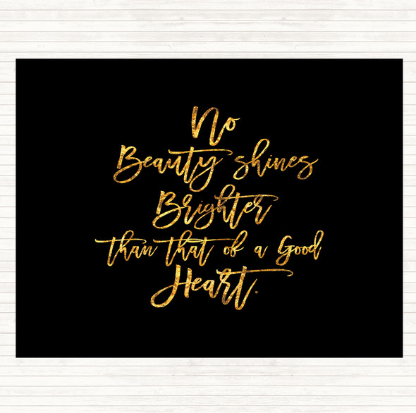 Black Gold Good Heart Quote Mouse Mat Pad