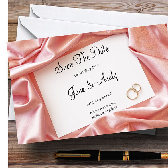Pink Love Note Letter Personalised Wedding Save The Date Cards