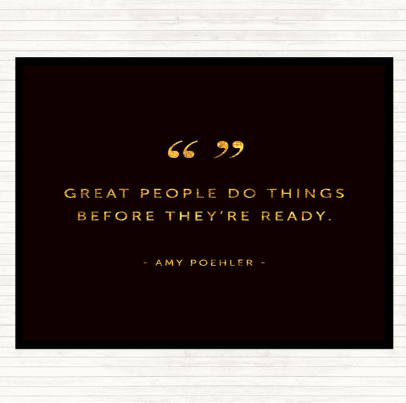 Black Gold Great People Quote Mouse Mat Pad