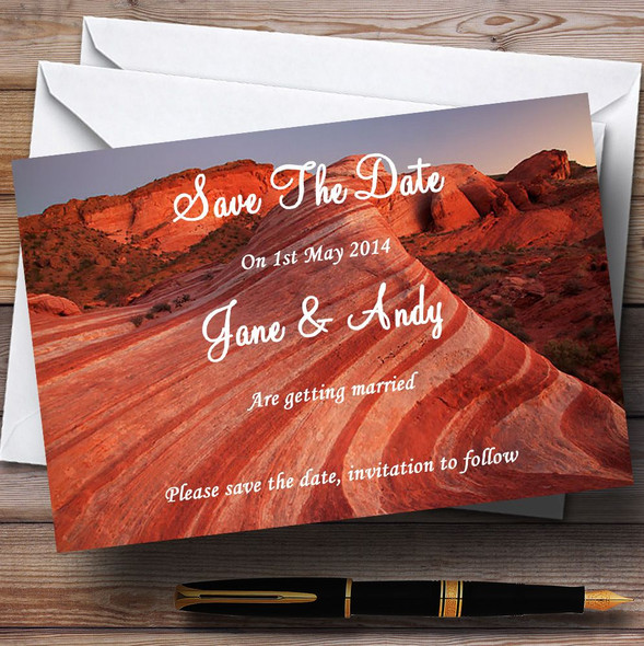 Valley Of Fire Personalised Wedding Save The Date Cards