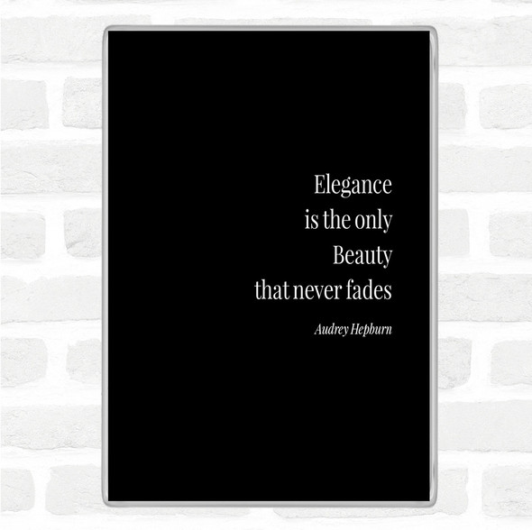 Black White Audrey Hepburn Elegance Quote Jumbo Fridge Magnet