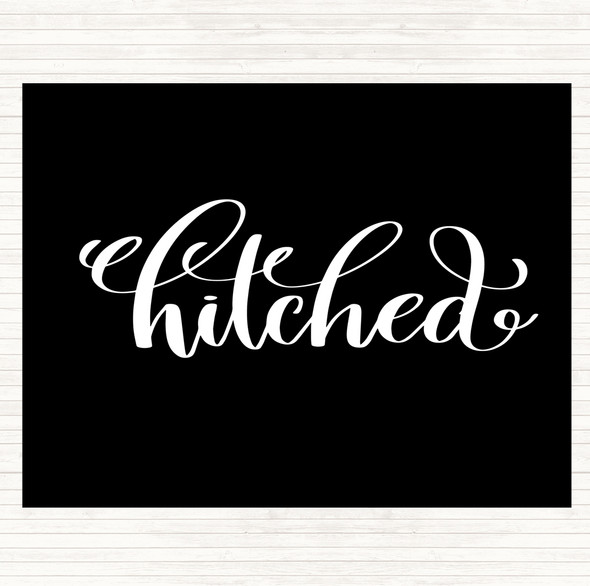 Black White Hitched Quote Mouse Mat Pad