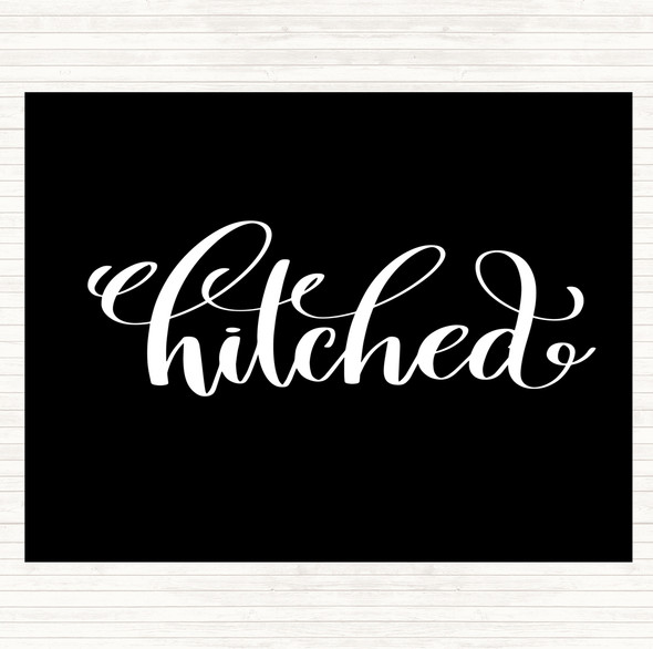 Black White Hitched Quote Dinner Table Placemat