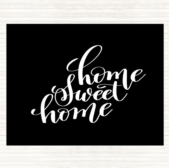 Black White Home Sweet Swirl Quote Mouse Mat Pad