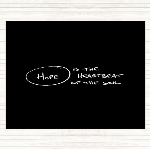 Black White Hope Heartbeat Quote Mouse Mat Pad