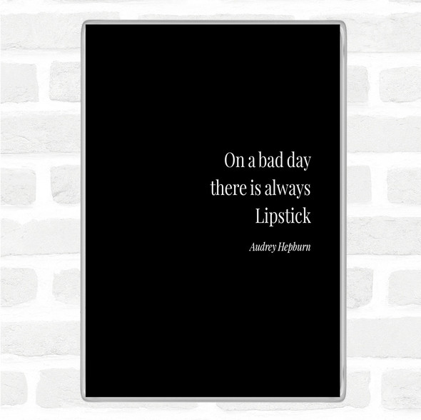 Black White Audrey Hepburn Lipstick Quote Jumbo Fridge Magnet
