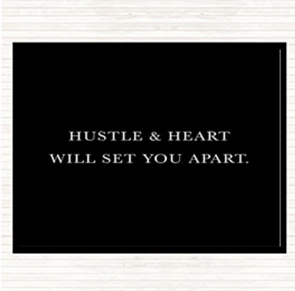 Black White Hustle And Heart Quote Mouse Mat Pad