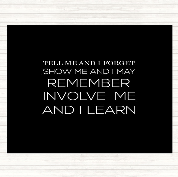 Black White I Learn Quote Mouse Mat Pad