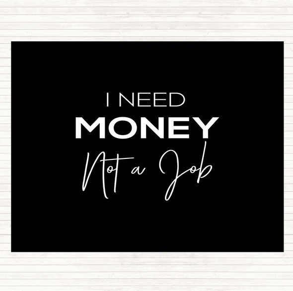 Black White I Need Money Quote Mouse Mat Pad