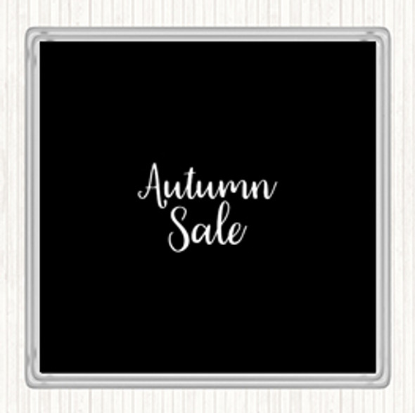 Black White Autumn Sale Quote Drinks Mat Coaster