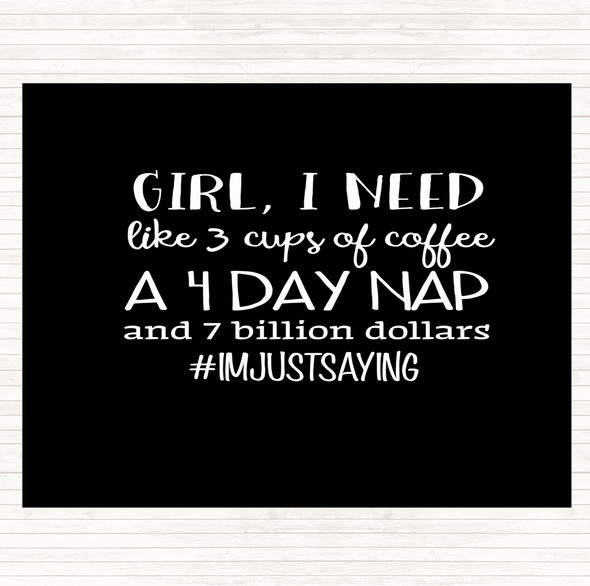 Black White I'm Just Saying Quote Mouse Mat Pad