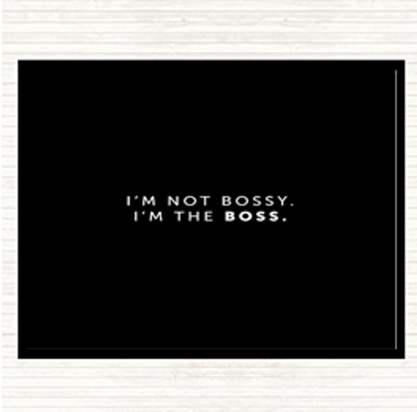 Black White I'm The Boss Quote Mouse Mat Pad