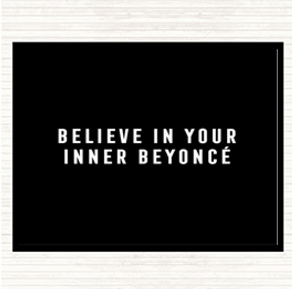 Black White Inner Beyonce Quote Mouse Mat Pad