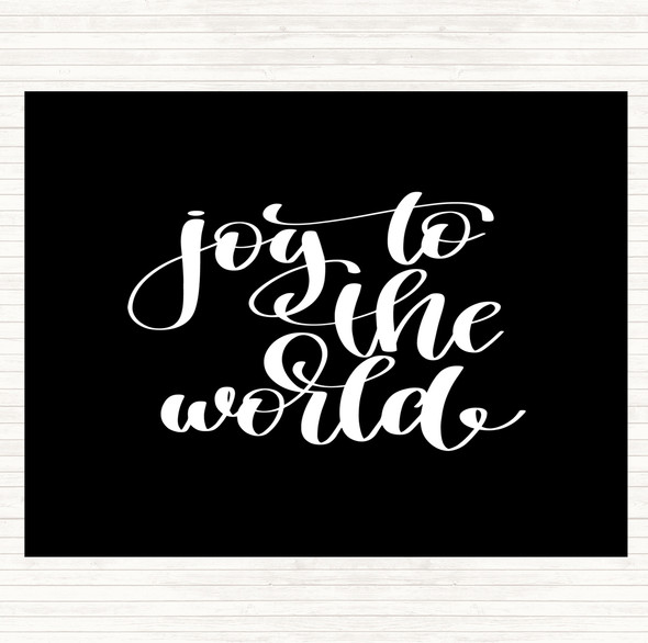 Black White Joy To The World Quote Mouse Mat Pad
