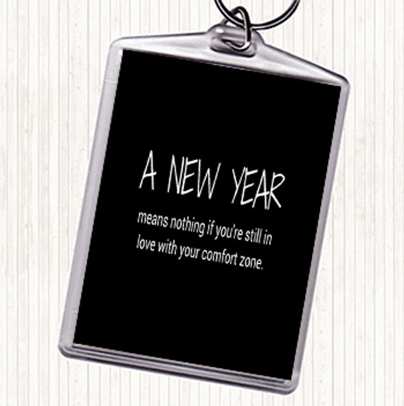 Black White A New Year Quote Bag Tag Keychain Keyring