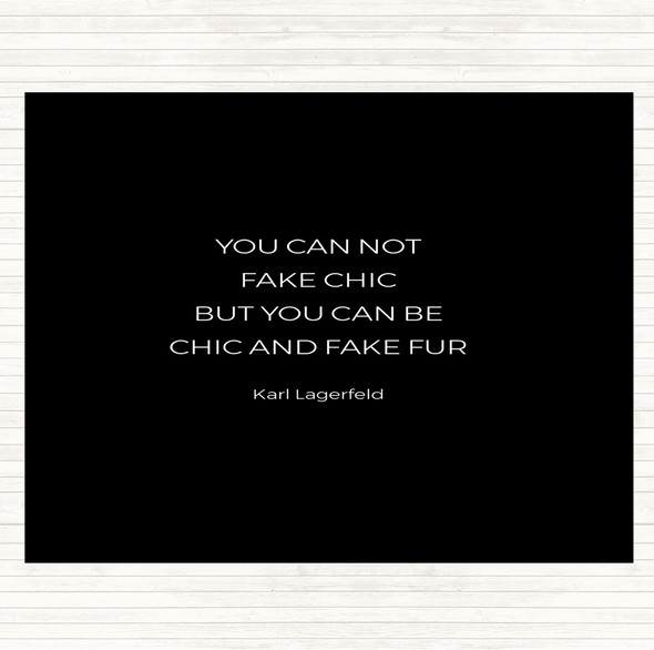 Black White Karl Fake Fur Quote Mouse Mat Pad