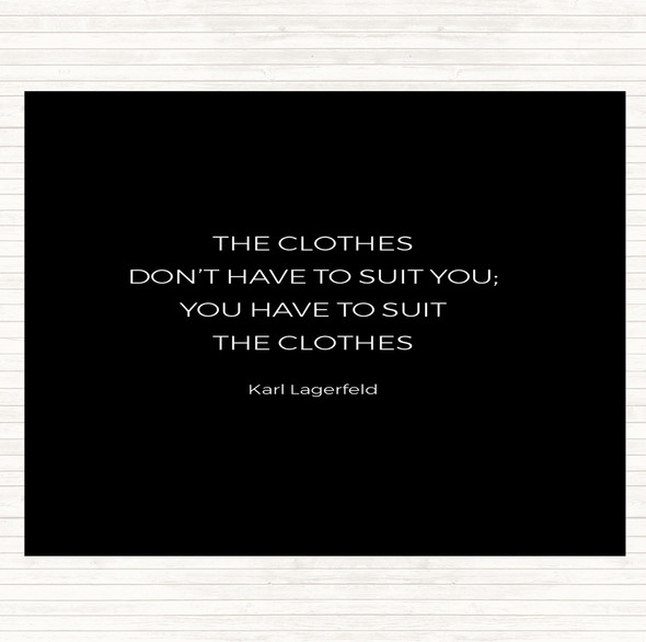 Black White Karl Lagerfield Suit The Clothes Quote Dinner Table Placemat
