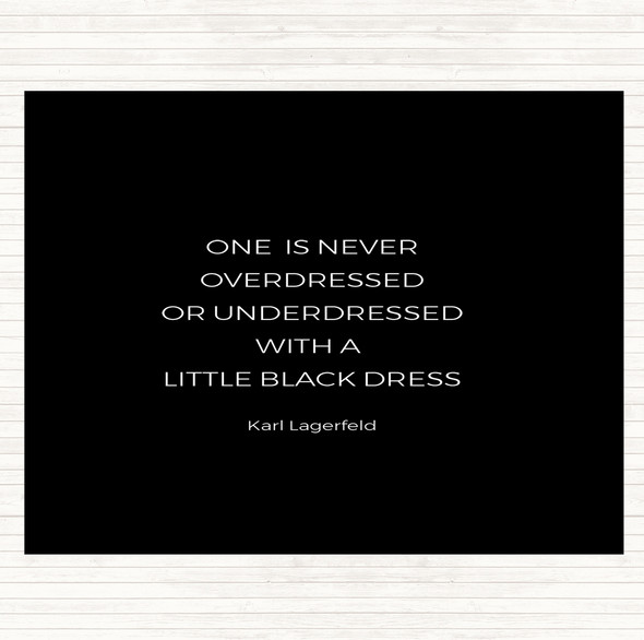 Black White Karl Little Black Dress Quote Dinner Table Placemat