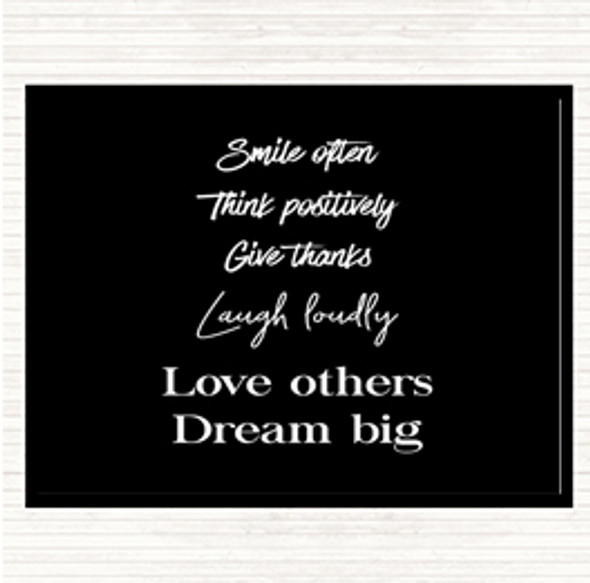 Black White Laugh Loudly Quote Mouse Mat Pad