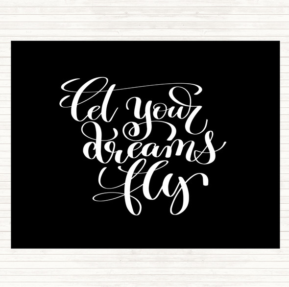 Black White Let Your Dreams Fly Quote Mouse Mat Pad
