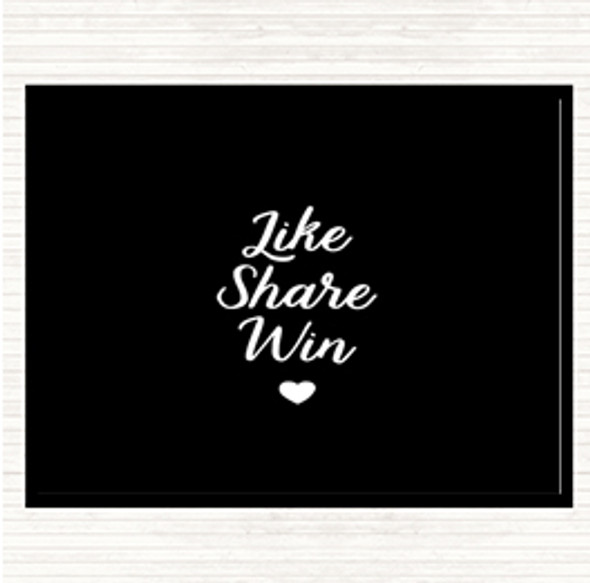 Black White Like Share Win Quote Mouse Mat Pad