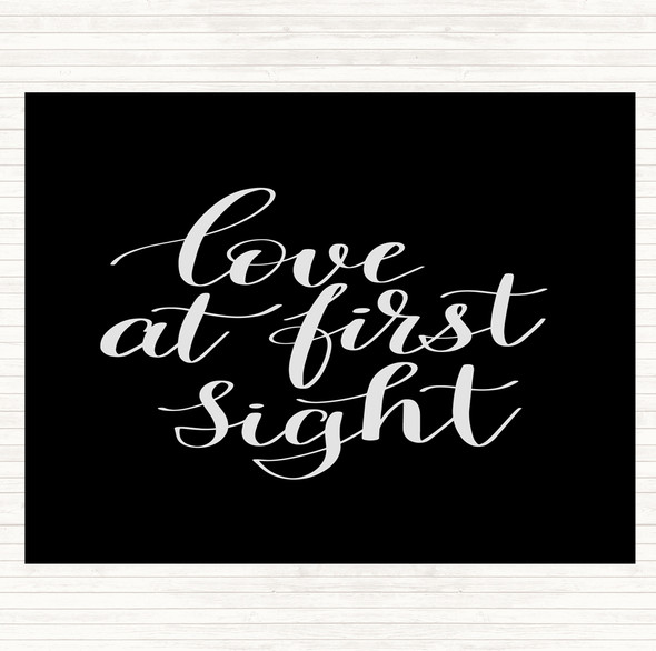 Black White Love At First Sight Quote Mouse Mat Pad