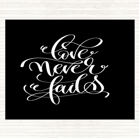 Black White Love Fail Quote Mouse Mat Pad