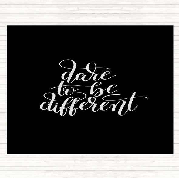 Black White Be Different Swirl Quote Mouse Mat Pad