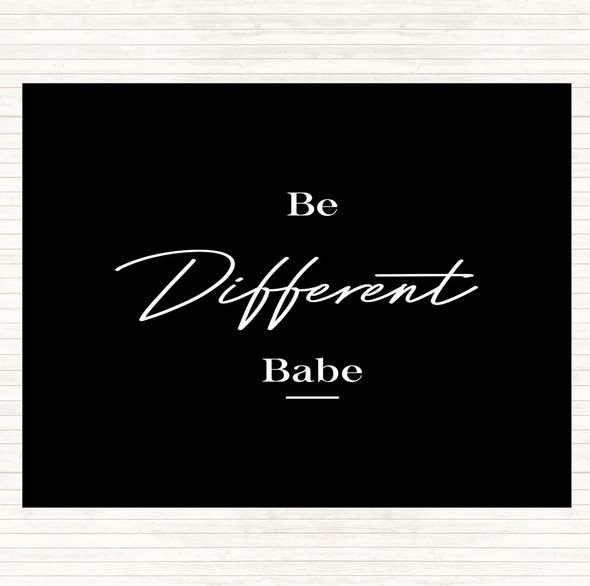 Black White Be Different Quote Dinner Table Placemat