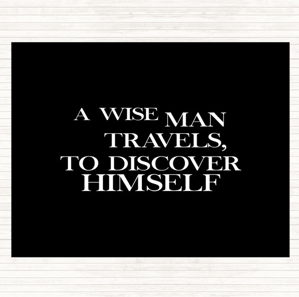 Black White Man Travels Quote Mouse Mat Pad