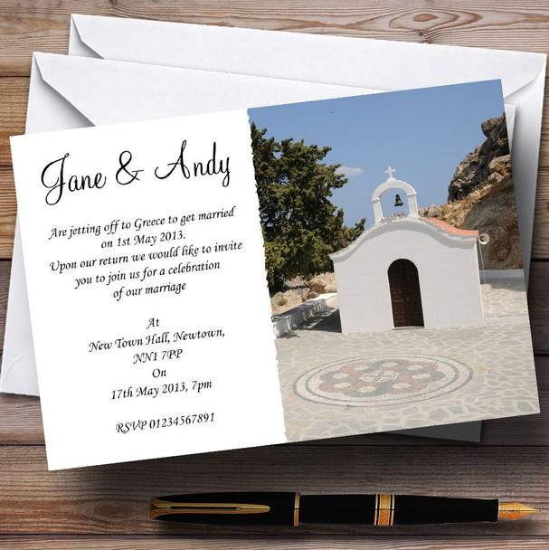 St Pauls Lindos Rhodes Jetting Off Abroad Personalised Wedding Invitations