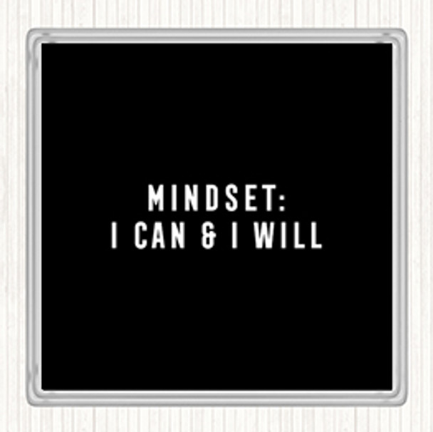 Black White Mindset Quote Drinks Mat Coaster