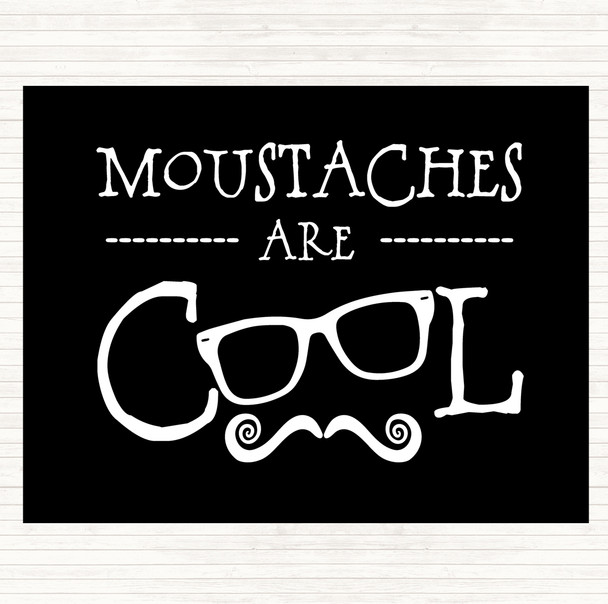 Black White Mustache Are Cool Quote Mouse Mat Pad