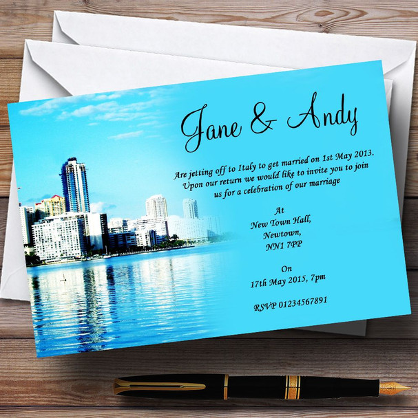 Miami Florida  Personalised Wedding Invitations