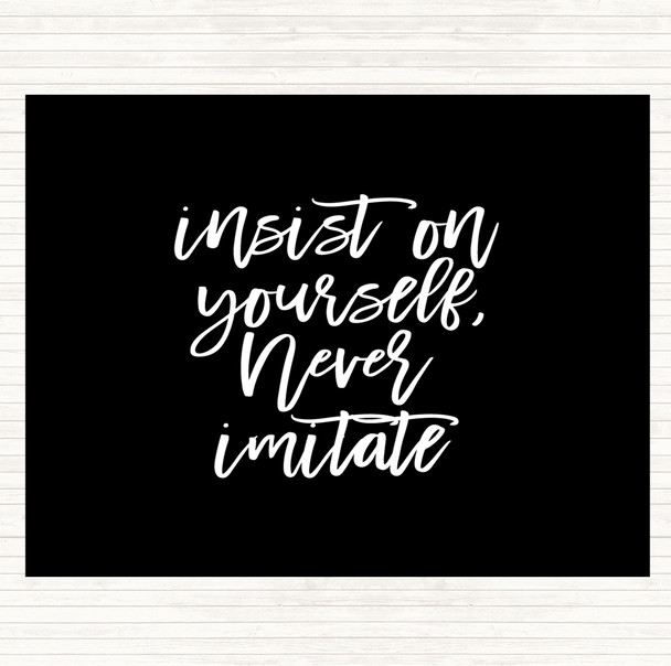 Black White Never Imitate Quote Mouse Mat Pad