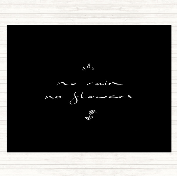 Black White No Rain No Flowers Quote Mouse Mat Pad