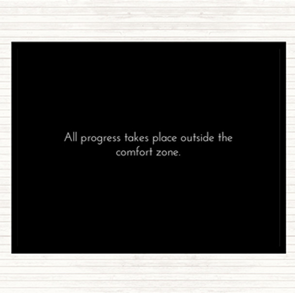 Black White Outside The Comfort Zone Quote Mouse Mat Pad