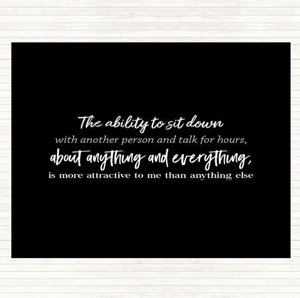 Black White Ability To Sit Down Quote Mouse Mat Pad