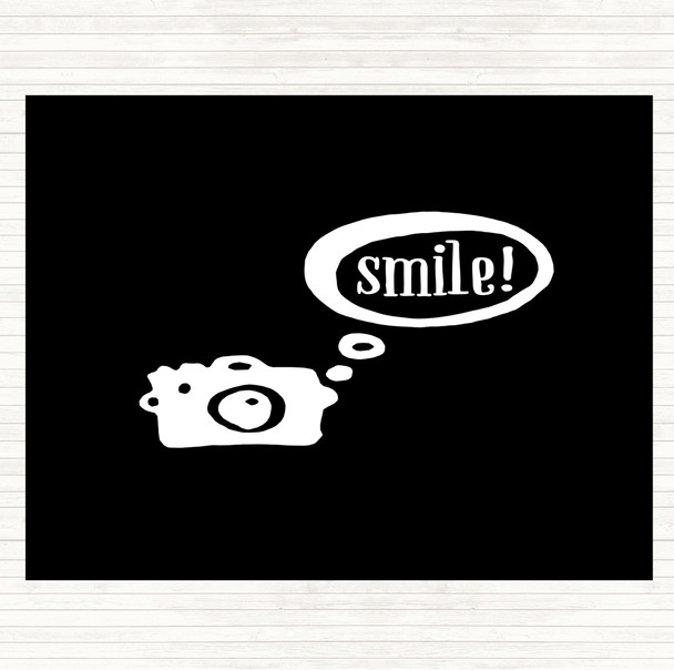 Black White Smile Camera Quote Dinner Table Placemat