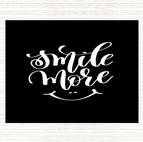 Black White Smile More Quote Mouse Mat Pad